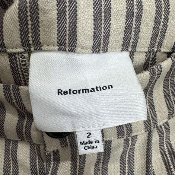 NEW Reformation Mason Pant in Slate Stripe - Picture 11 of 12